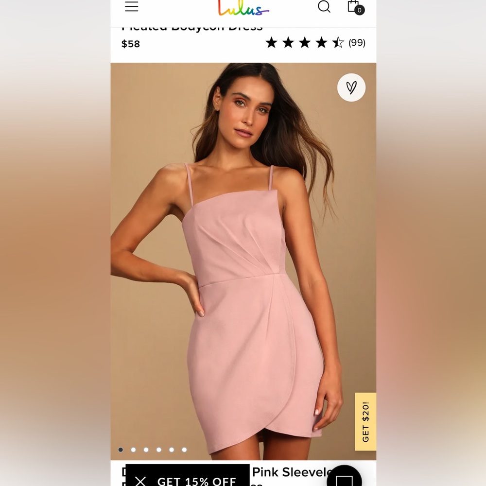 Lulus blush pink bodycon dress